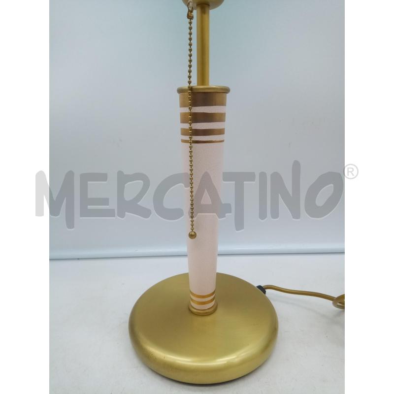 LAMPADA BASE OTTONE PARALUME VETRO VERDE   | Mercatino dell'Usato Roma porta maggiore 4
