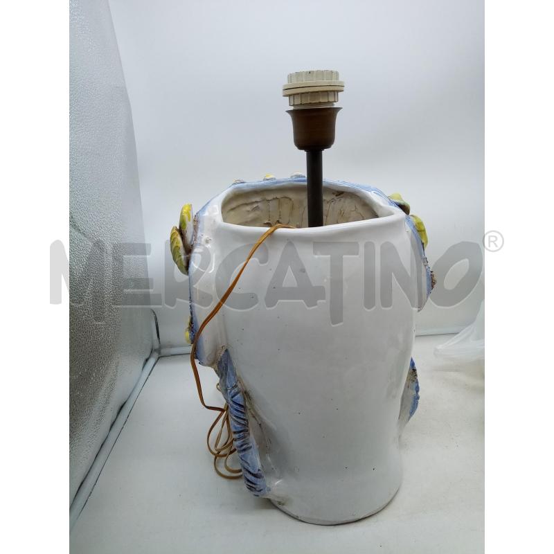 LAMPADA CERAMICA CALTAGIRONE TESTA DI MORO  | Mercatino dell'Usato Roma porta maggiore 3