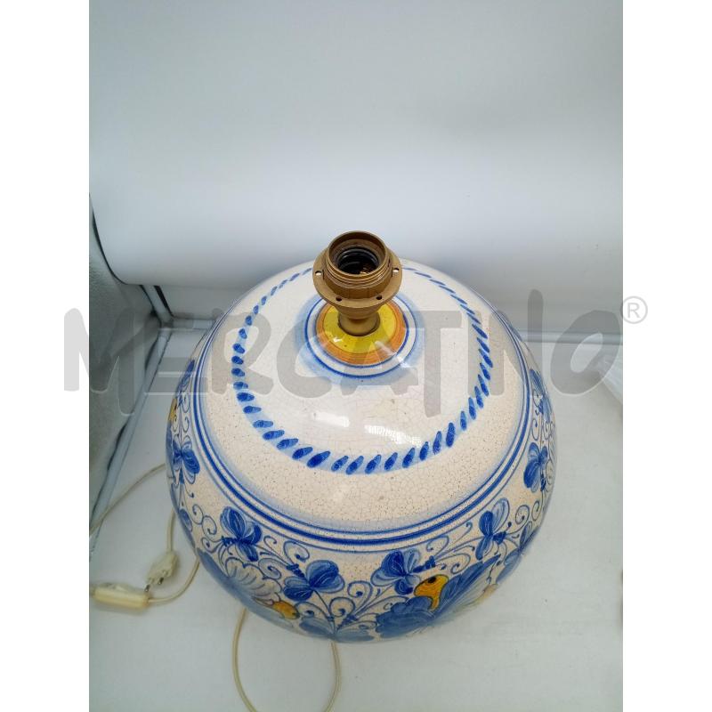 LAMPADA CERAMICA CASSETTA DECORO FIORI COBALTO   | Mercatino dell'Usato Roma porta maggiore 2