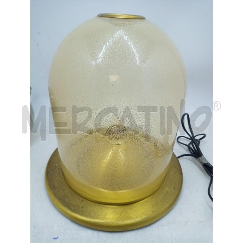 LAMPADA DESIGN VETRO PULEGOSO AMBRATO BASE METALLO | Mercatino dell'Usato Roma porta maggiore 1