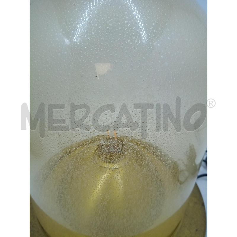LAMPADA DESIGN VETRO PULEGOSO AMBRATO BASE METALLO | Mercatino dell'Usato Roma porta maggiore 2