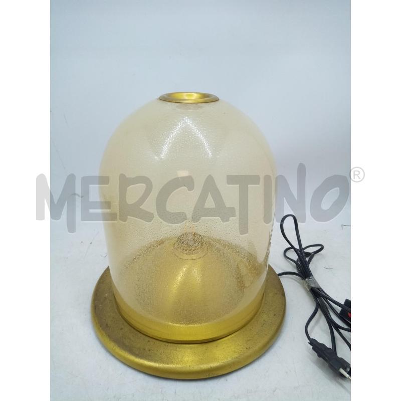 LAMPADA DESIGN VETRO PULEGOSO AMBRATO BASE METALLO | Mercatino dell'Usato Roma porta maggiore 3
