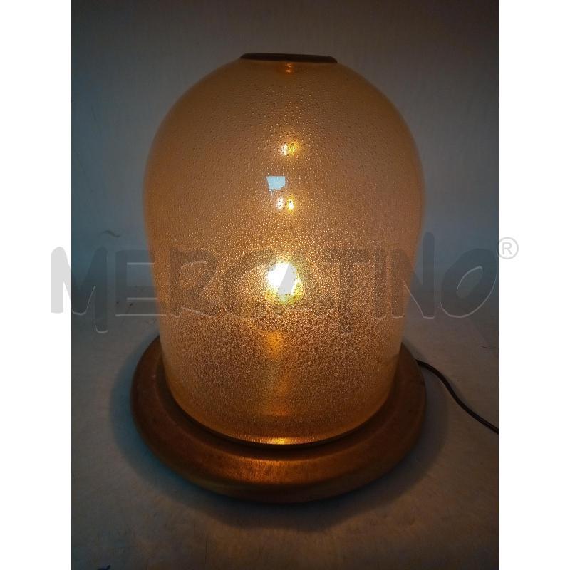 LAMPADA DESIGN VETRO PULEGOSO AMBRATO BASE METALLO | Mercatino dell'Usato Roma porta maggiore 4