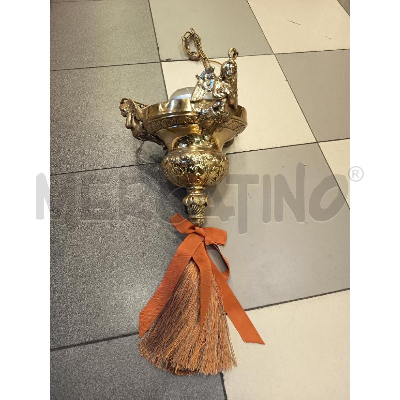 LAMPADA INCENSIERE OTTONE 1L DECORO ANGELI NAPPINA  | Mercatino dell'Usato Roma porta maggiore 1