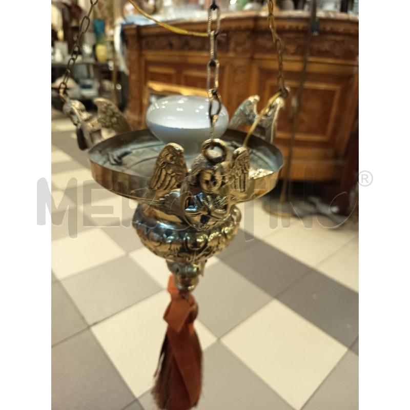 LAMPADA INCENSIERE OTTONE 1L DECORO ANGELI NAPPINA  | Mercatino dell'Usato Roma porta maggiore 4