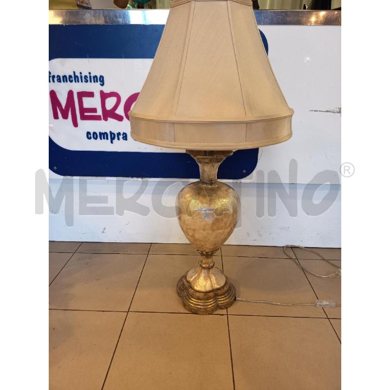 LAMPADA LEGNO CON RIVESTIMENTO MADREPERLATA PARALUME TESSUTO  | Mercatino dell'Usato Roma porta maggiore 1