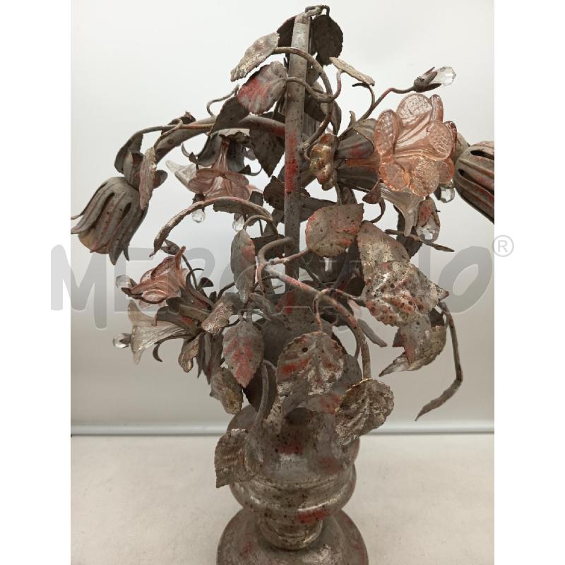 LAMPADA LEGNO METALLO ARG ROSA FIORI | Mercatino dell'Usato Roma porta maggiore 2