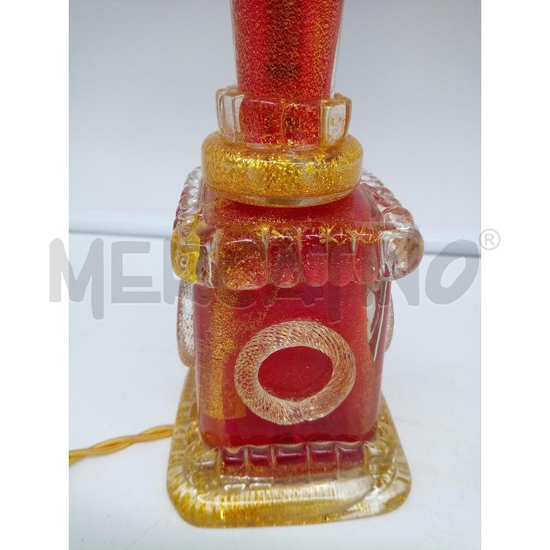 LAMPADA VETRO BAROVIER ROSSO INCL ORO DIFETTO | Mercatino dell'Usato Roma porta maggiore 2