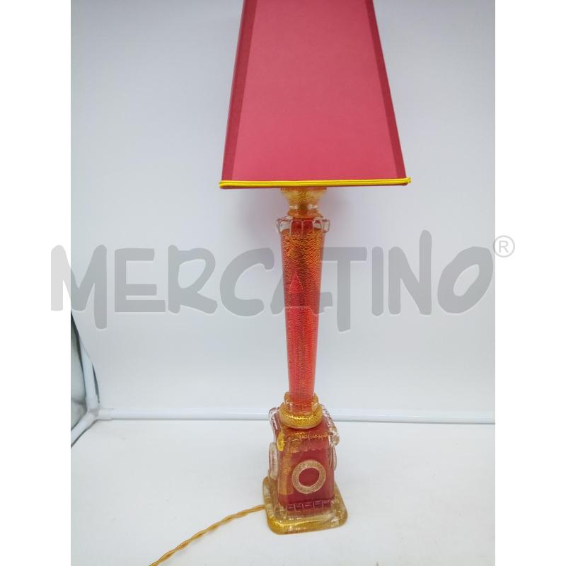LAMPADA VETRO BAROVIER ROSSO INCL ORO DIFETTO | Mercatino dell'Usato Roma porta maggiore 3
