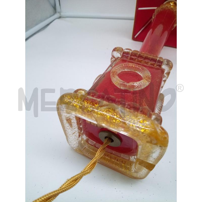 LAMPADA VETRO BAROVIER ROSSO INCL ORO DIFETTO | Mercatino dell'Usato Roma porta maggiore 5