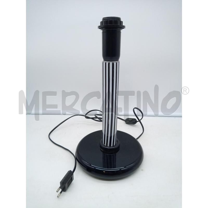 LAMPADA VETRO MURANO NERO RIGHE BIANCHE | Mercatino dell'Usato Roma porta maggiore 2