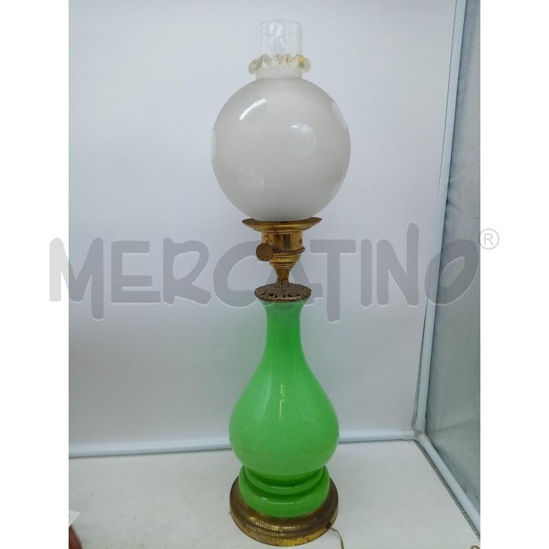 LAMPADA VETRO OPALINE VERDE  | Mercatino dell'Usato Roma porta maggiore 1