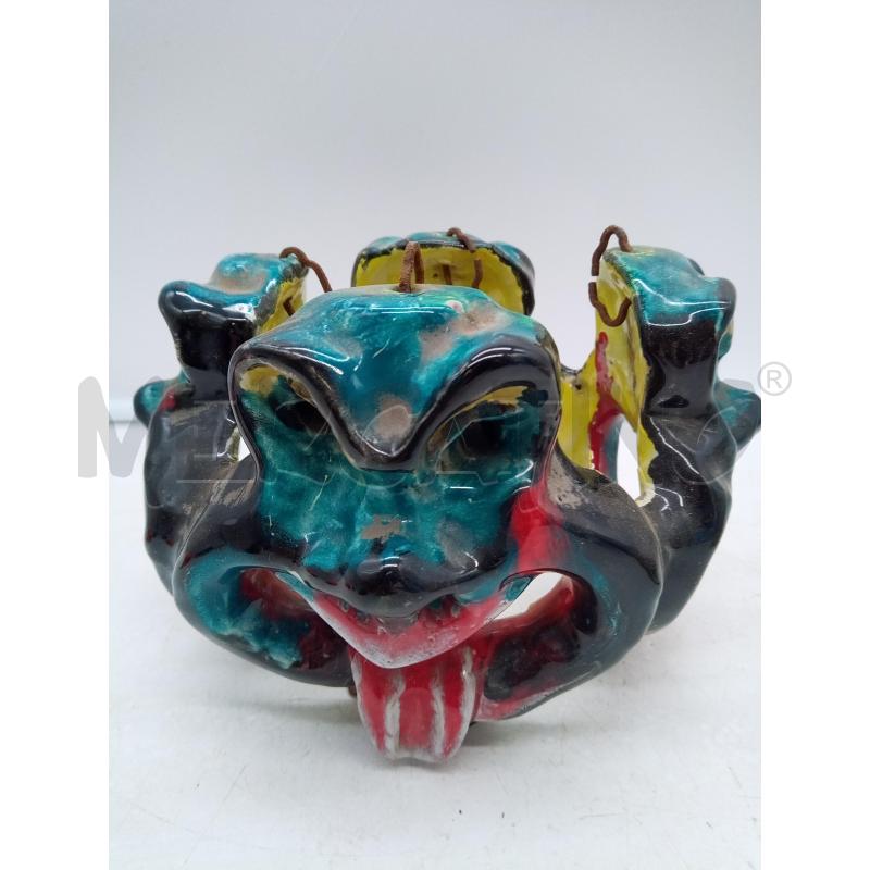 LANTERNA CERAMICA MASCHERONI TONI VERDI  | Mercatino dell'Usato Roma porta maggiore 5