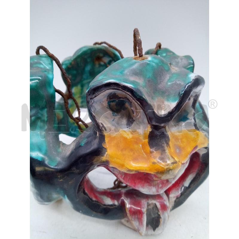LANTERNA CERAMICA MASCHERONI TONI VERDI | Mercatino dell'Usato Roma porta maggiore 2