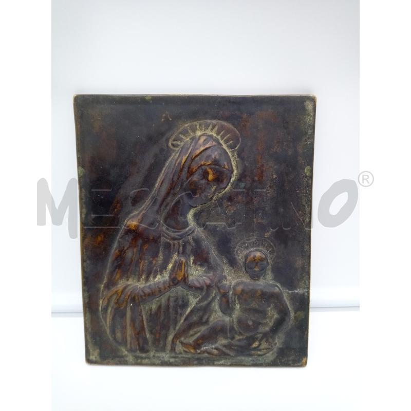LASTRA BRONZO RILIEVO MADONNA CON BAMBINO | Mercatino dell'Usato Roma porta maggiore 1