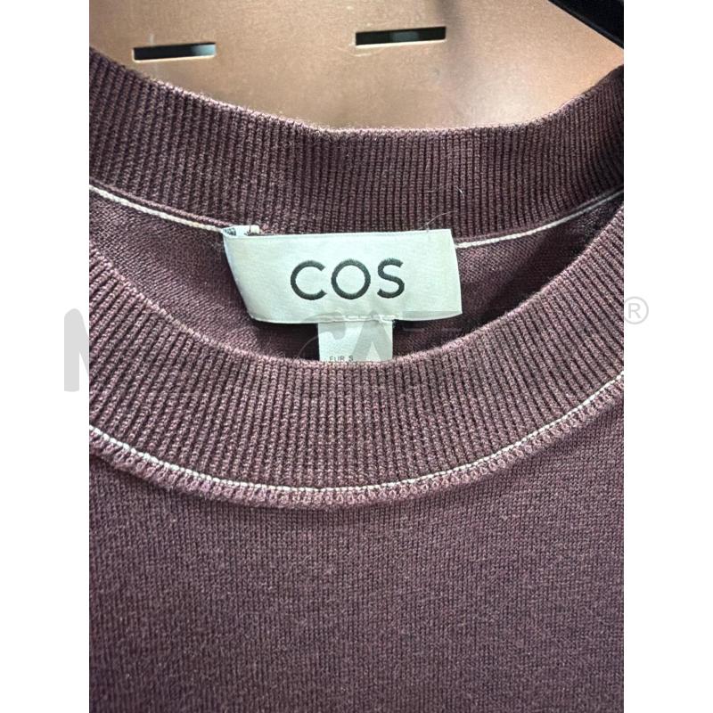 MAGLIA COS DONNA BORDEAUX SMANICATA FILO BIANCO GIROCOLLO | Mercatino dell'Usato Roma porta maggiore 3