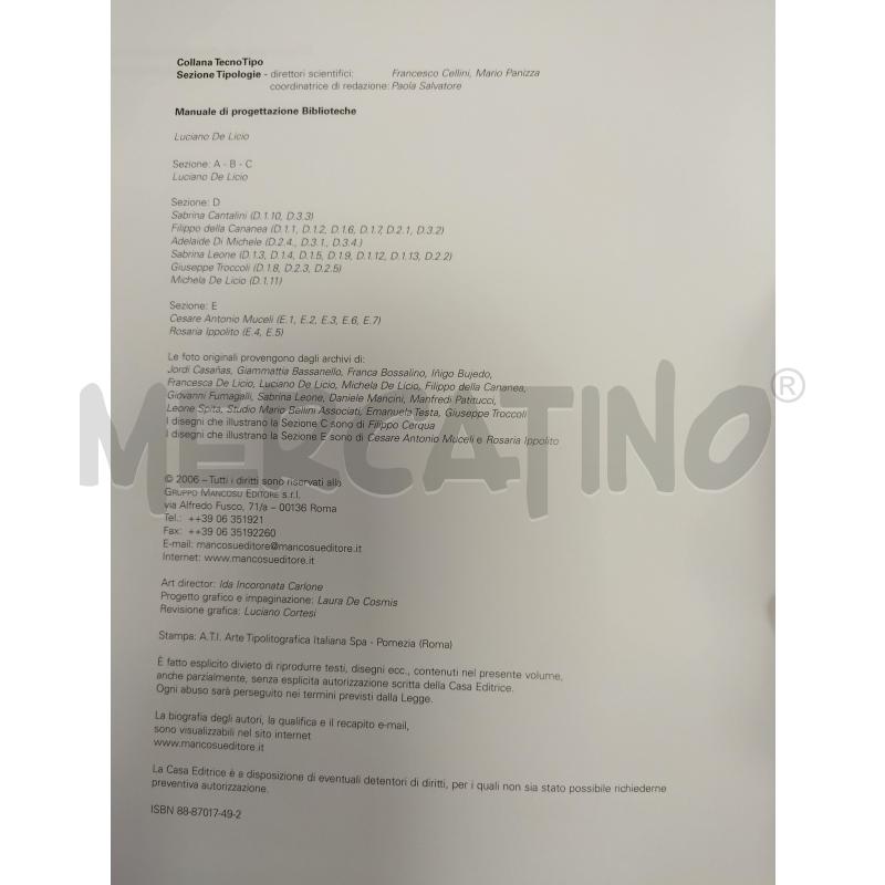 MANUALE DI PROGETTAZIONE BIBLIOTECHE | Mercatino dell'Usato Roma porta maggiore 5
