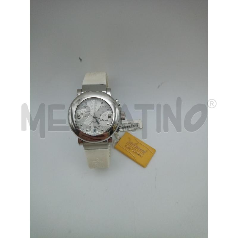 MEDITERRANEE CRONO OROLOGIO QUADRANTE BIANCO ACCIAIO CINTURINO BIANCO | Mercatino dell'Usato Roma porta maggiore 1