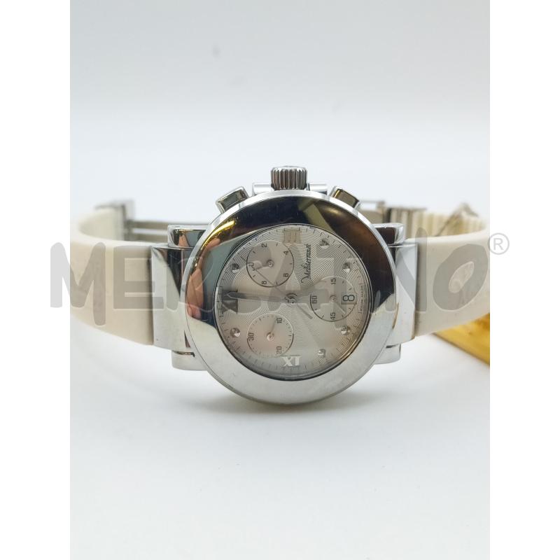 MEDITERRANEE CRONO OROLOGIO QUADRANTE BIANCO ACCIAIO CINTURINO BIANCO | Mercatino dell'Usato Roma porta maggiore 5