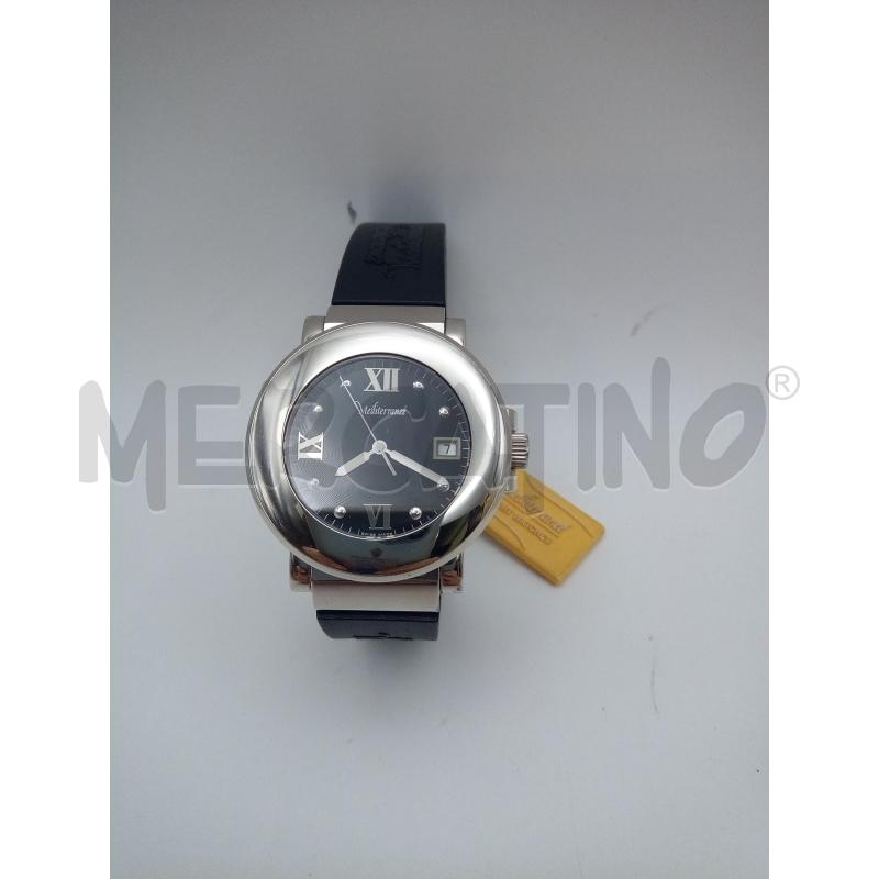 MEDITERRANEE OROLOGIO QUADRANTE NERO ACCIAIO CINTURINO NERO  | Mercatino dell'Usato Roma porta maggiore 1