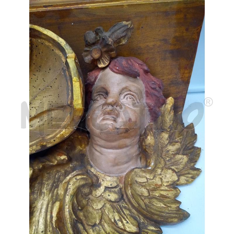 MENSOLA LIGNEA DUE PUTTI CONCHIGLIA DORATA EPOCA | Mercatino dell'Usato Roma porta maggiore 2