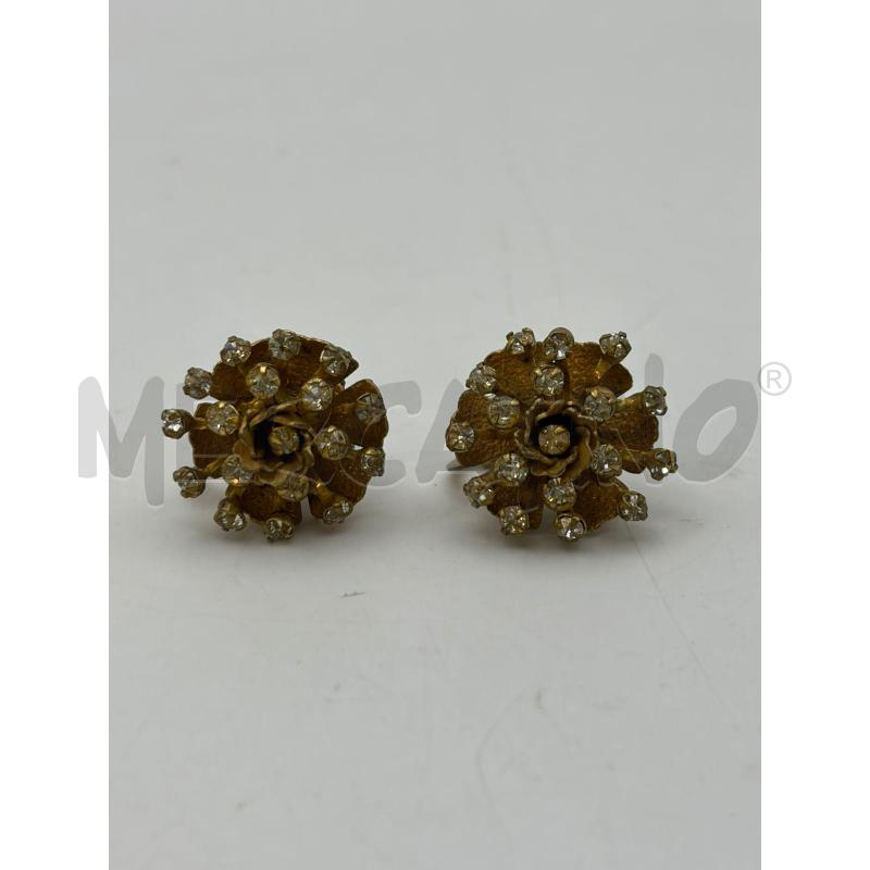 MIRIAM HASKELL ORECCHINI  VINTAGE A FIORE DORATI CON STRASS | Mercatino dell'Usato Roma porta maggiore 1