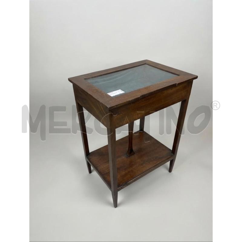 MOBILETTO ESPOSITORE LEGNO TESSUTO BLU | Mercatino dell'Usato Roma porta maggiore 1