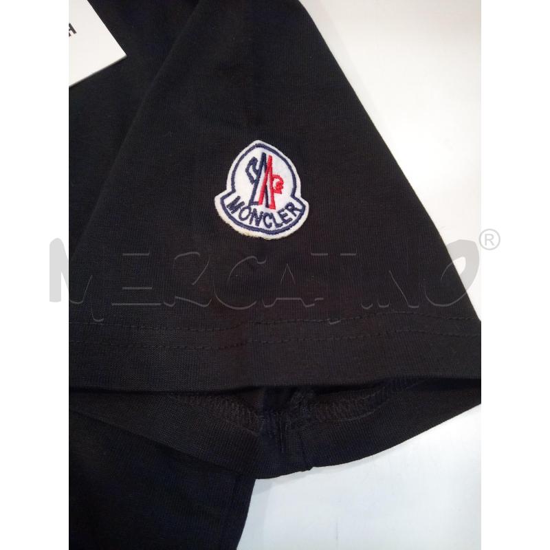 MONCLER T SHIRT UOMO NERA LOGO BIANCO | Mercatino dell'Usato Roma porta maggiore 4