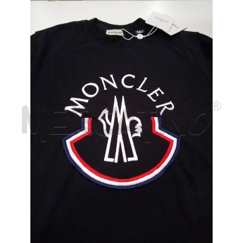 MONCLER T SHIRT UOMO NERA LOGO BIANCO | Mercatino dell'Usato Roma porta maggiore 5