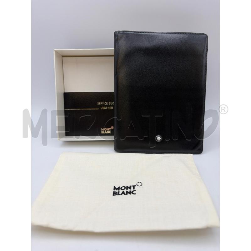 MONT BLANC PORTA FOGLIO NERO PELLE LOGHETTO BIANCO NERO | Mercatino dell'Usato Roma porta maggiore 1