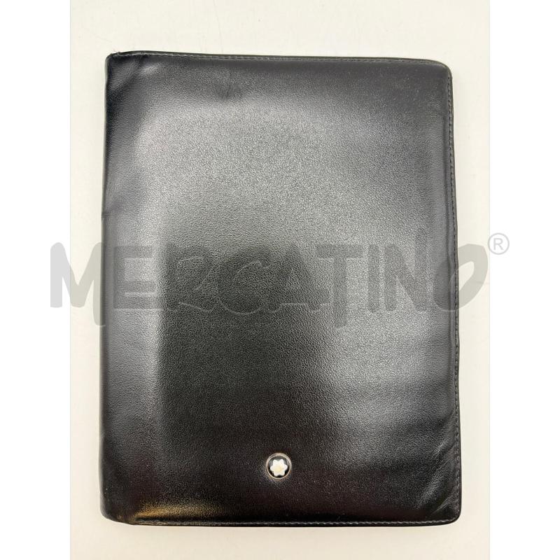 MONT BLANC PORTA FOGLIO NERO PELLE LOGHETTO BIANCO NERO | Mercatino dell'Usato Roma porta maggiore 2