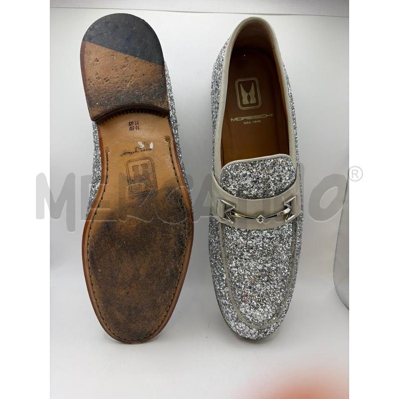MORESCHI SCARPE UOMO MOCASSINO GLITTER SILVER  | Mercatino dell'Usato Roma porta maggiore 3