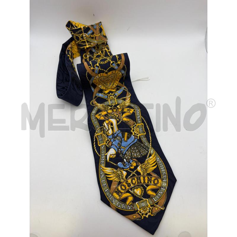 MOSCHINO CRAVATTA BLU FANTASIA CUORI OCA | Mercatino dell'Usato Roma porta maggiore 2