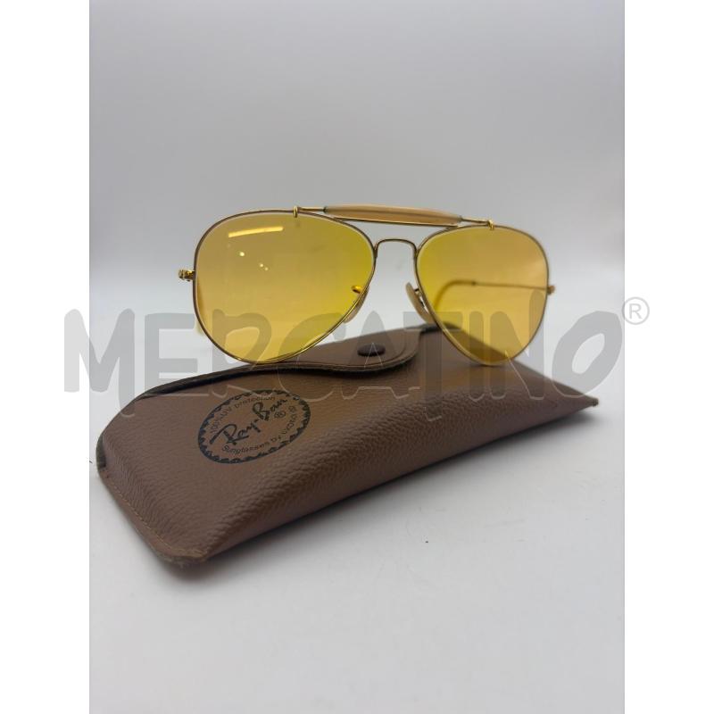 OCCHIALI RAY BAN LENTE GOCCIA GIALLE MONTATURA DORATA SILICONE  | Mercatino dell'Usato Roma porta maggiore 1