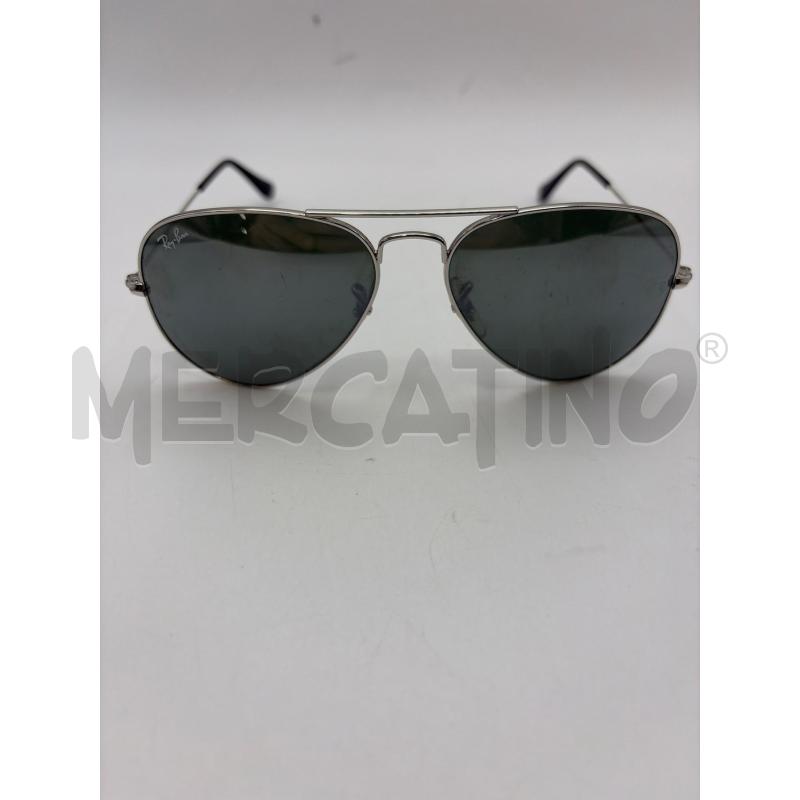 OCCHIALI RAY BAN LENTE NERA GOCCIA MONTATURA ARGENTATA | Mercatino dell'Usato Roma porta maggiore 1