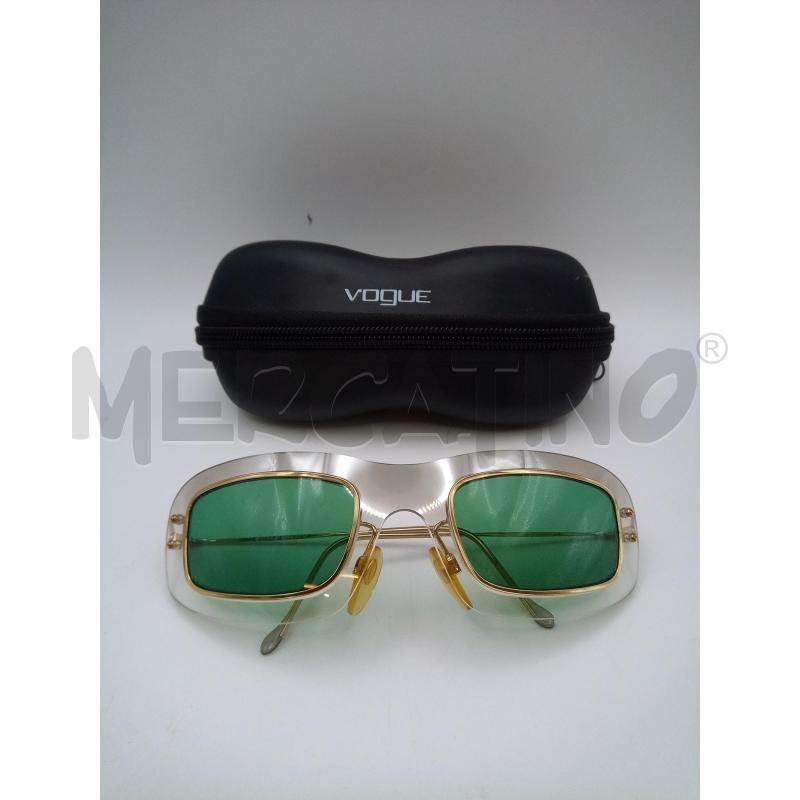 OCCHIALI VOGUE MONTATURA TRASPARENTE PIATTA LENTE VERDE ASTE GOLD | Mercatino dell'Usato Roma porta maggiore 1