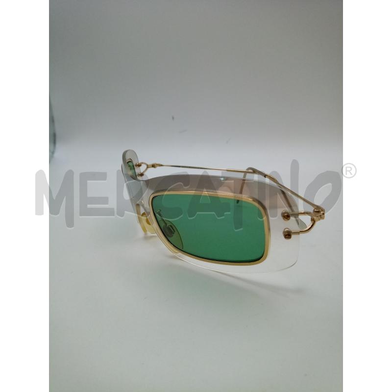 OCCHIALI VOGUE MONTATURA TRASPARENTE PIATTA LENTE VERDE ASTE GOLD | Mercatino dell'Usato Roma porta maggiore 2