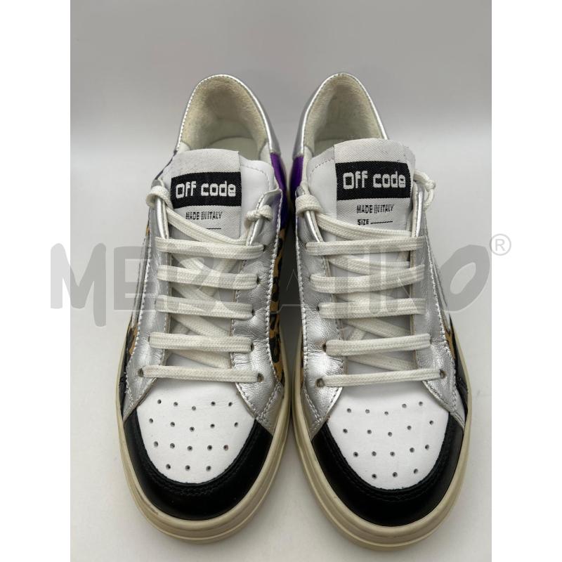 OFF CODE SCARPE DONNA BIANCHE PELLE DETTAGLIO LEOPARDATO FUXIA ARGENTATE STRINGATE | Mercatino dell'Usato Roma porta maggiore 1