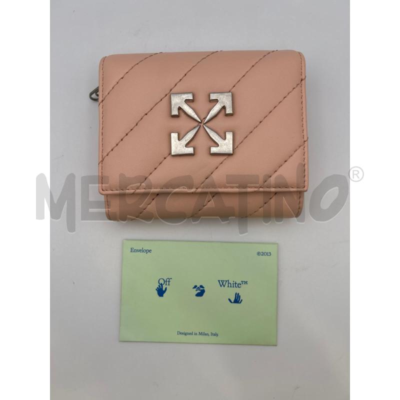 OFF WHITE PORTA FOGLIO ROSA LOGO SILVER  | Mercatino dell'Usato Roma porta maggiore 1
