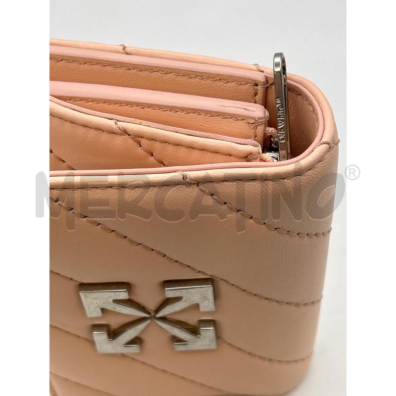 OFF WHITE PORTA FOGLIO ROSA LOGO SILVER  | Mercatino dell'Usato Roma porta maggiore 2