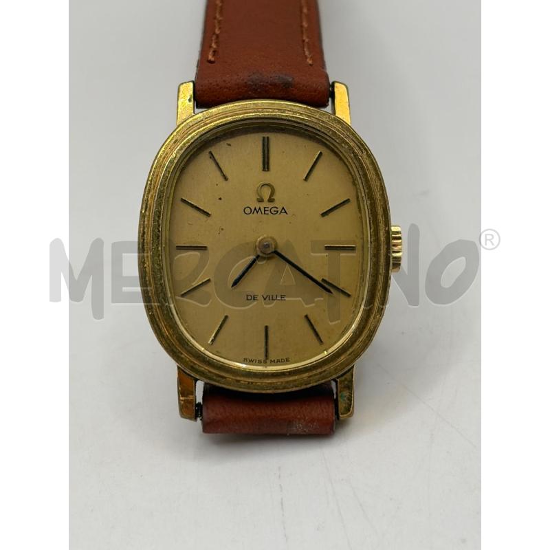 OMEGA OROLOGIO DA POLSO QUADRANTE OVALE CINTURINO IN PELLE MARRONE  GOLD  | Mercatino dell'Usato Roma porta maggiore 3