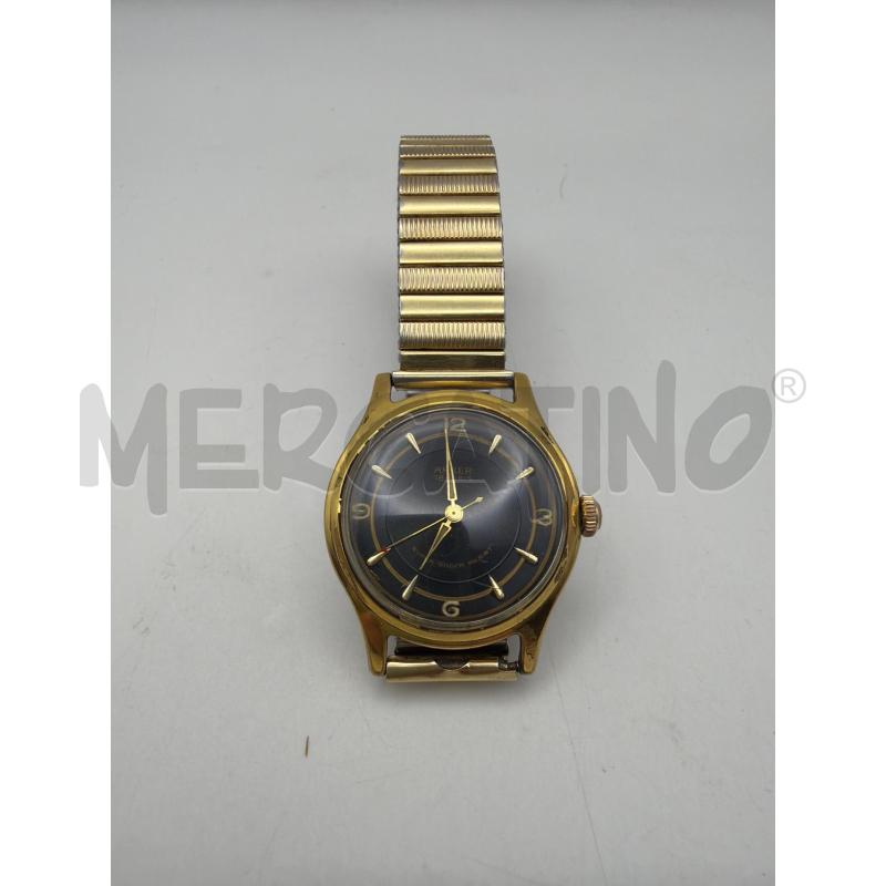OROLOGIO ANKER 18 RUBIS QUADRANTE NERO CINTURINO DORATO ELASTICO | Mercatino dell'Usato Roma porta maggiore 1