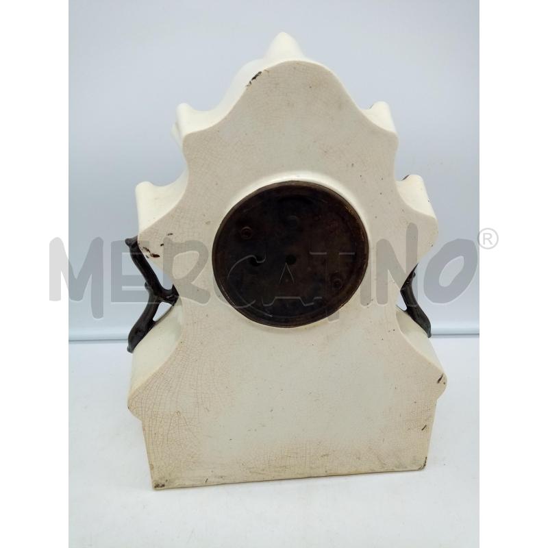 OROLOGIO DA APPOGGIO PORCELLANA DECALCO ROSE DET ARG  | Mercatino dell'Usato Roma porta maggiore 4