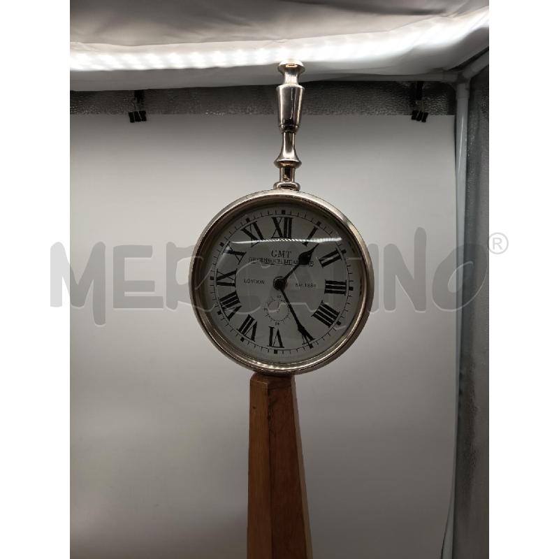 OROLOGIO DA TAVOLO BASE METALLO SUPPORTO LEGNO    | Mercatino dell'Usato Roma porta maggiore 1