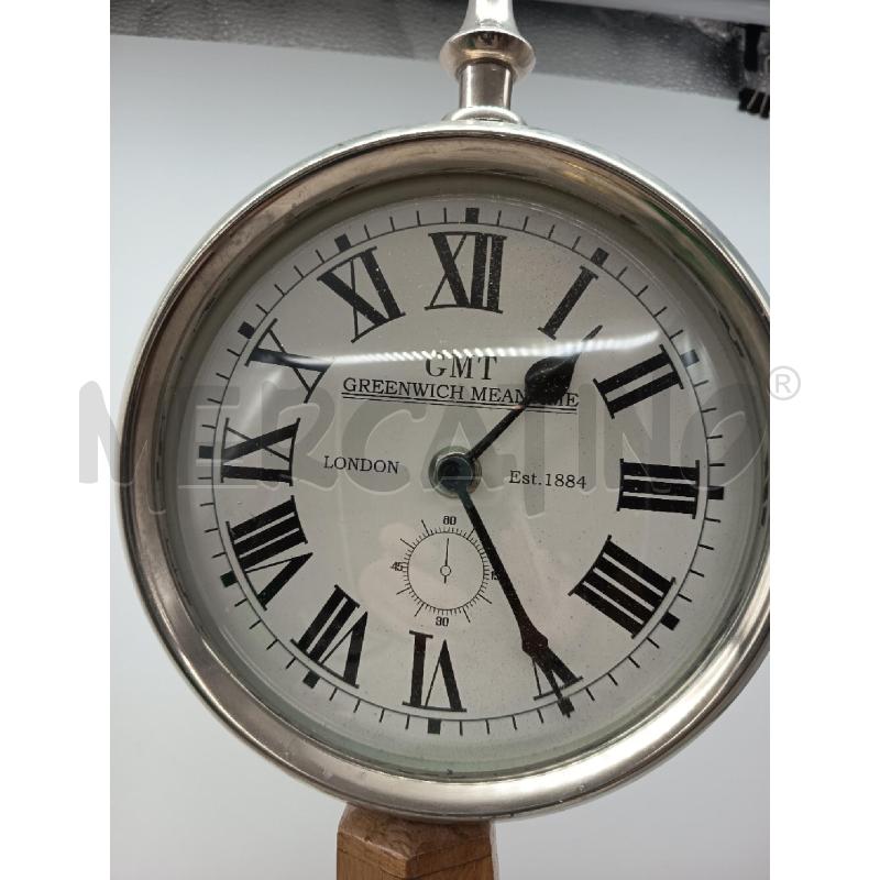 OROLOGIO DA TAVOLO BASE METALLO SUPPORTO LEGNO    | Mercatino dell'Usato Roma porta maggiore 2