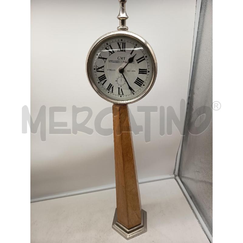 OROLOGIO DA TAVOLO BASE METALLO SUPPORTO LEGNO    | Mercatino dell'Usato Roma porta maggiore 4