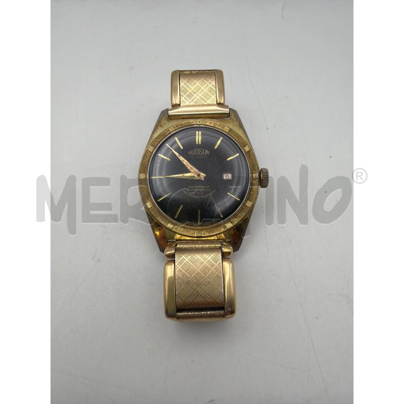 OROLOGIO HUDSON QUADRANTE NERO CINTURINO ELASTICO DORATO | Mercatino dell'Usato Roma porta maggiore 2