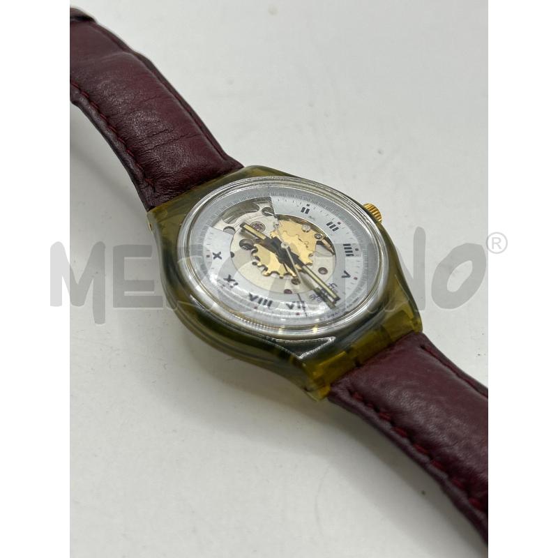 OROLOGIO SWATCH AG 1991 AUTOMATIC CINTURINO MARRONE PELLE | Mercatino dell'Usato Roma porta maggiore 4