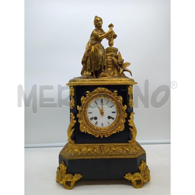 PARIGINA MARMO NERO DEL BELGIO FIGURA ALLEGORICA BRONZO DORATO  | Mercatino dell'Usato Roma porta maggiore 1