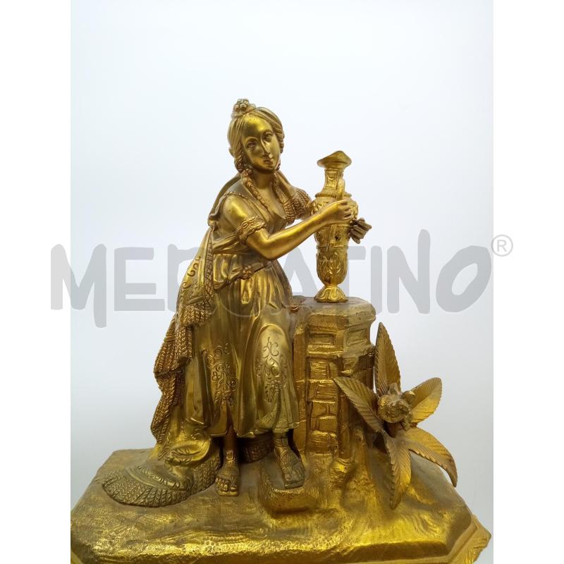 PARIGINA MARMO NERO DEL BELGIO FIGURA ALLEGORICA BRONZO DORATO  | Mercatino dell'Usato Roma porta maggiore 2